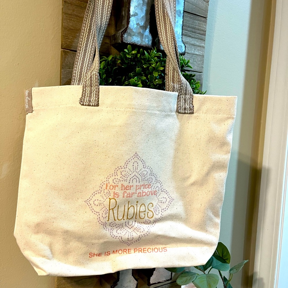 Thirty-One ~ Statement Canvas Mini Shopper with personalization